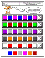 renkler çalışma sayfaları, renkler örüntü çalışmaları